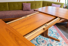 Load image into Gallery viewer, Restored Oval Teak Pedestal Table with Two Leaves
