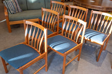 Load image into Gallery viewer, Restored Teak Dining Chairs with Upholstered Seats - Set of Six
