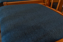 Load image into Gallery viewer, Restored Teak Dining Chairs with Upholstered Seats - Set of Six
