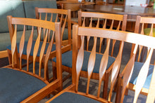 Load image into Gallery viewer, Restored Teak Dining Chairs with Upholstered Seats - Set of Six
