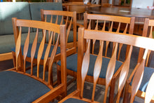 Load image into Gallery viewer, Restored Teak Dining Chairs with Upholstered Seats - Set of Six

