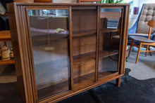 Load image into Gallery viewer, Vintage Walnut Display Cabinet on Custom Base
