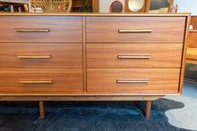 Load image into Gallery viewer, Restored Vintage Teak Nine Drawer Dresser
