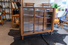 Load image into Gallery viewer, Vintage Walnut Display Cabinet on Custom Base
