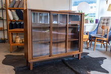 Load image into Gallery viewer, Vintage Walnut Display Cabinet on Custom Base
