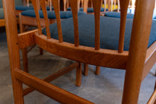 Load image into Gallery viewer, Restored Teak Dining Chairs with Upholstered Seats - Set of Six

