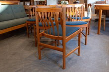 Load image into Gallery viewer, Restored Teak Dining Chairs with Upholstered Seats - Set of Six
