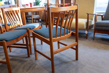 Load image into Gallery viewer, Restored Teak Dining Chairs with Upholstered Seats - Set of Six
