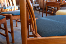 Load image into Gallery viewer, Restored Teak Dining Chairs with Upholstered Seats - Set of Six
