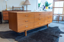Load image into Gallery viewer, Restored Vintage Teak Nine Drawer Dresser
