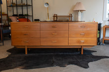Load image into Gallery viewer, Restored Vintage Teak Nine Drawer Dresser
