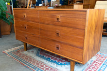 Load image into Gallery viewer, Vintage Teak Six Drawer Dresser
