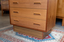Load image into Gallery viewer, Vintage Teak Six Drawer Tall Boy Dresser
