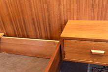 Load image into Gallery viewer, Vintage Teak Queen Platform Bed with Floating Night Stands
