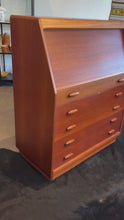 Load and play video in Gallery viewer, Vintage Dyrlund Teak Secretary Desk/Vanity

