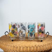 Load image into Gallery viewer, Vintage Set of Eight Glasses with Caddy
