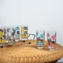 Load image into Gallery viewer, Vintage Set of Eight Glasses with Caddy
