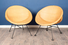 Load image into Gallery viewer, Vintage Rattan Clam Shell  Chair - Set of Two
