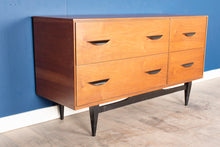 Load image into Gallery viewer, Vintage Four Drawer Walnut Dresser
