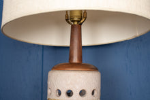 Load image into Gallery viewer, Vintage Teak and Ceramic Table Lamp
