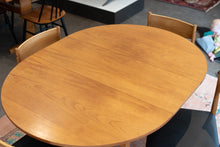 Load image into Gallery viewer, Vintage Teak Round Extendable Table with Leaf
