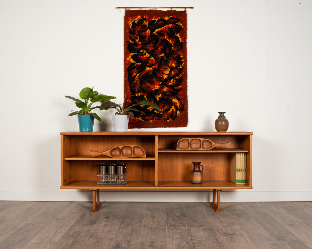 Vintage Teak Bookshelf / Cabinet with Glass Doors