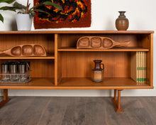 Load image into Gallery viewer, Vintage Teak Bookshelf / Cabinet with Glass Doors
