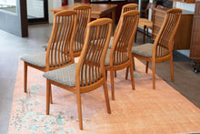 Load image into Gallery viewer, Vintage Teak Slat Back Dining Chairs (Set of Six)
