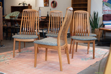 Load image into Gallery viewer, Vintage Teak Slat Back Dining Chairs (Set of Six)
