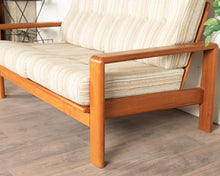 Load image into Gallery viewer, Vintage Teak Love Seat with Slat Back
