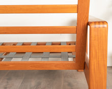 Load image into Gallery viewer, Vintage Teak Love Seat with Slat Back

