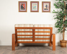 Load image into Gallery viewer, Vintage Teak Love Seat with Slat Back
