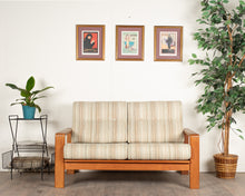 Load image into Gallery viewer, Vintage Teak Love Seat with Slat Back
