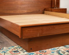 Load image into Gallery viewer, Vintage Canadian Teak Bed with Floating Night Stands
