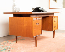 Load image into Gallery viewer, Vintage RS Associates Teak Executive Desk
