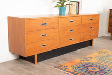 Load image into Gallery viewer, Vintage Teak Nine Drawer Dresser Attributed to RS Associates
