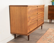 Load image into Gallery viewer, Refinished Vintage Walnut Six Drawer Dresser
