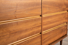 Load image into Gallery viewer, Refinished Vintage Walnut Six Drawer Dresser
