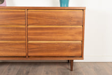Load image into Gallery viewer, Refinished Vintage Walnut Six Drawer Dresser
