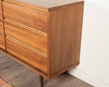 Load image into Gallery viewer, Refinished Vintage Walnut Six Drawer Dresser
