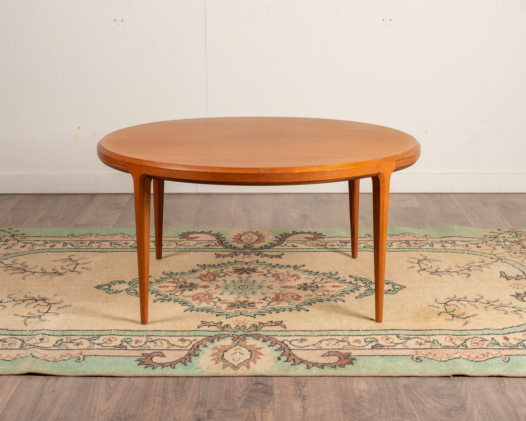 Vintage Round Teak Coffee Table by Johannes Andersen for Silkeborg Møbelfabrik