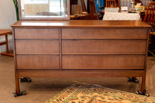 Load image into Gallery viewer, Vintage Honderich Six Drawer Walnut Dresser
