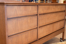 Load image into Gallery viewer, Vintage Honderich Six Drawer Walnut Dresser
