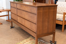 Load image into Gallery viewer, Vintage Honderich Six Drawer Walnut Dresser
