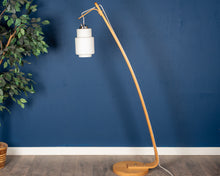 Load image into Gallery viewer, Bent Ply Floor Lamp with Glass Shade
