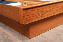 Load image into Gallery viewer, Vintage Teak Queen Platform Bed with Floating Nightstands
