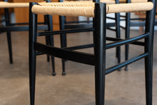 Load image into Gallery viewer, Vintage Set of Four Italian Dining Chairs - Black and Cord
