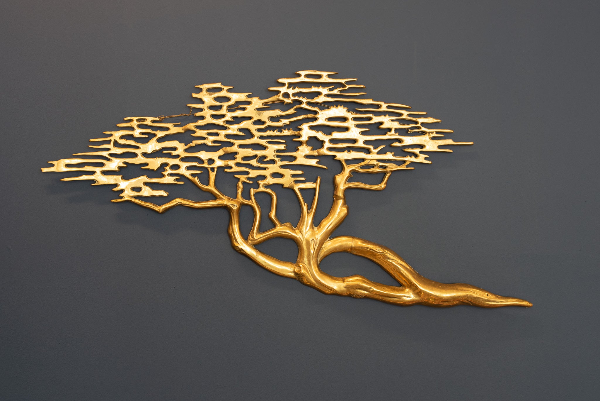 brass bonsai tree wall hanging Vintage Brass Bonsai Tree Wall Hanging – KOLLEKTION