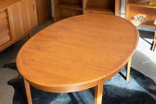 Load image into Gallery viewer, Vintage Dyrlund Teak Oval Table with Leaf
