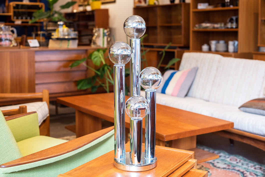 Vintage Four Tiered Chrome Orb Lamp